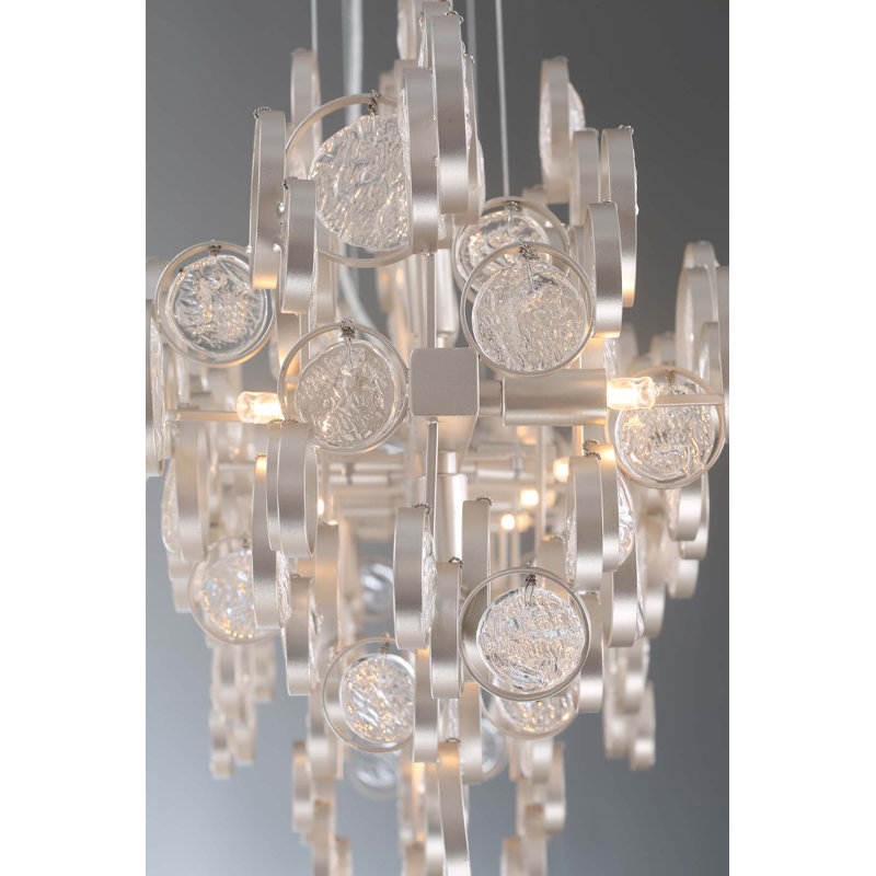 Trento 12 light Chandelier in antique gold, Silver