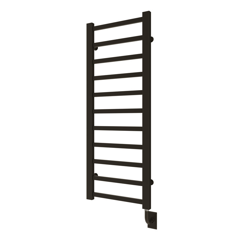 19.5"x50.5" Milano Wall Mounted Modern Electric Plug-In Towel Warmer - Matte Black, Fluid Filled, Lifetime Warranty