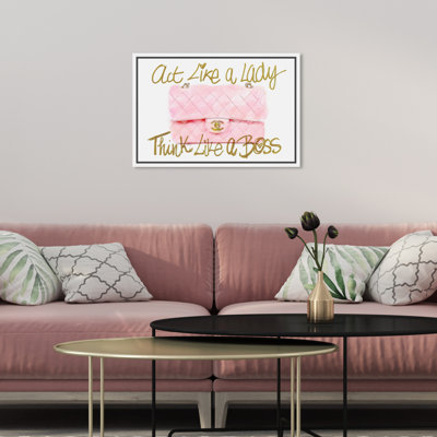 " Typography And Quotes Like A Lady Boss, Glam Pink "