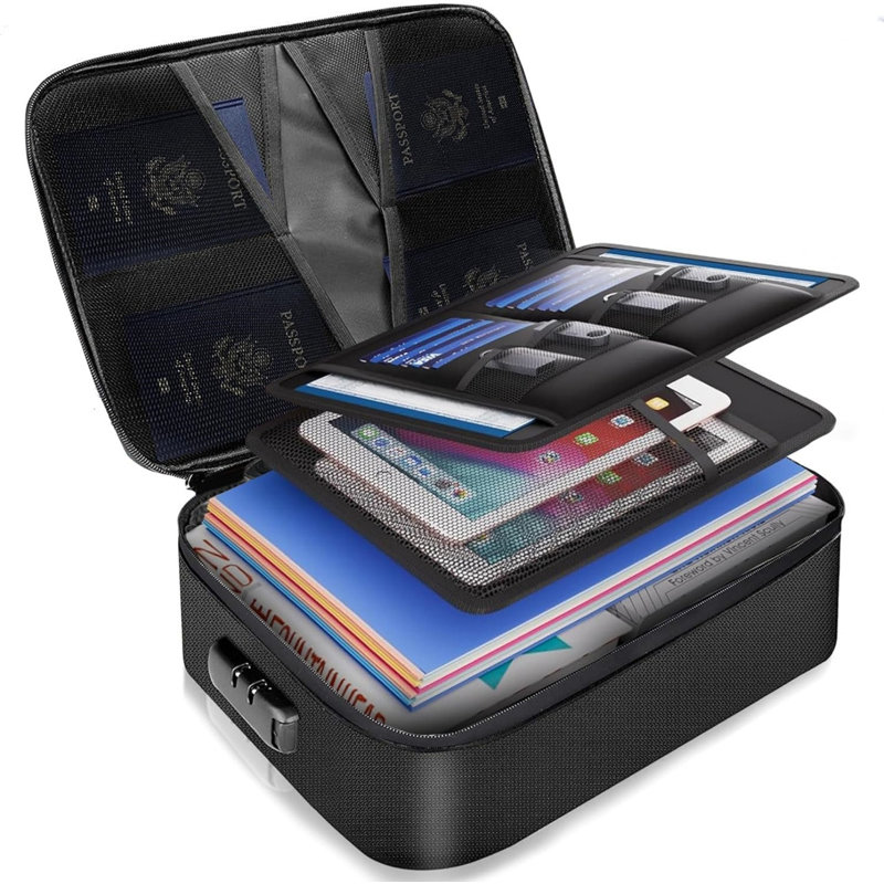 Fireproof Document Box with Combination Lock