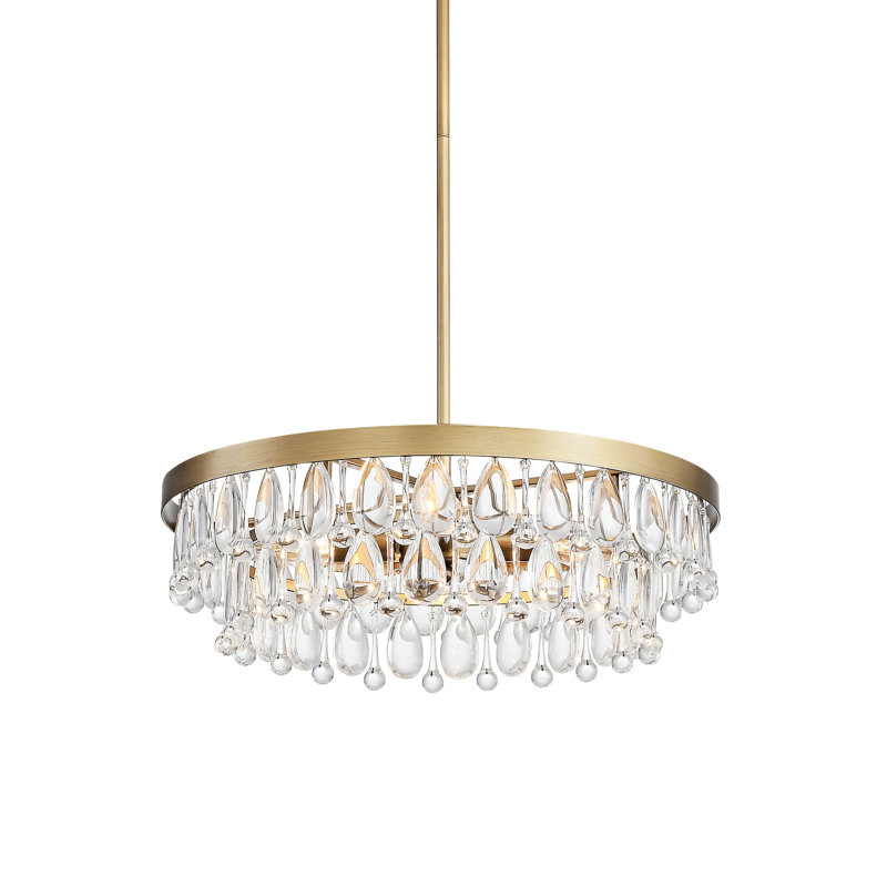 Lustre en cristal brossé à 4 lumières 18 "Raicho