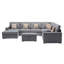 Canapé modulaire réversible 8 pièces en tissu lin avec pattes interchangeables Modern-97567212
