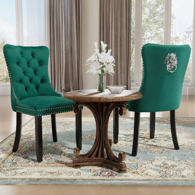 Chaises d'appoint modernes en velours haut de gamme (ensemble de 2)
