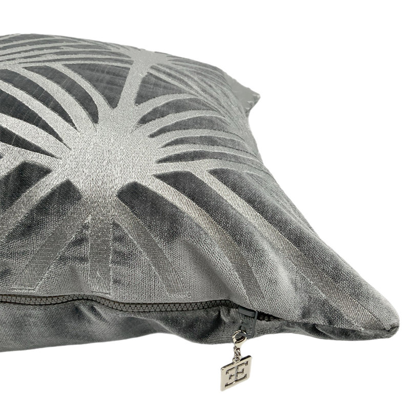 Lisbon Velvet Square Pillow Cover & Insert, Gray