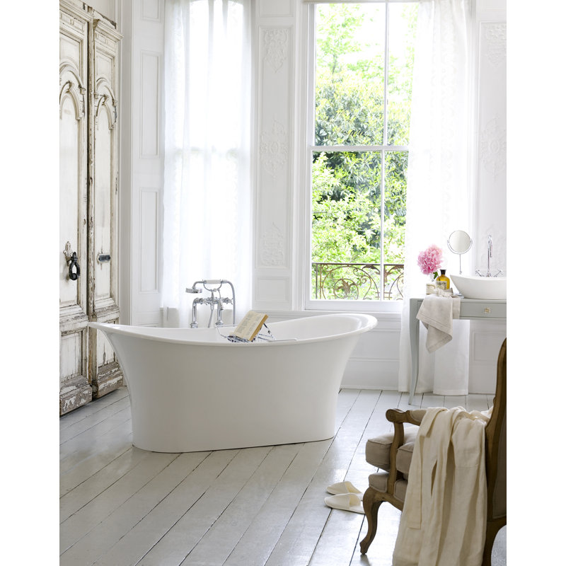 Toulouse 71.13" Freestanding Soaking Bathtub, Standard White