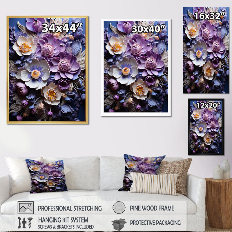 Enchanted Visions - Orchids, impression d'art mural, H 44 po x l 34 po x P 1,5 po, Toile tendue