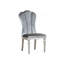 Chaise de salle à manger à sièges cannelés à finition cannelée argentée et gris clair