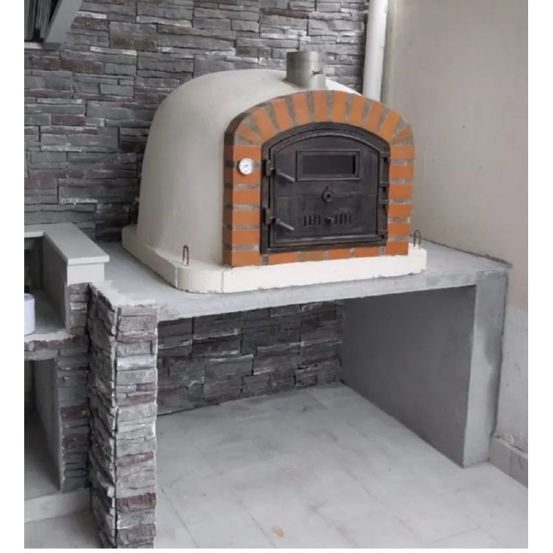 Four à pizza encastré au bois en blanc