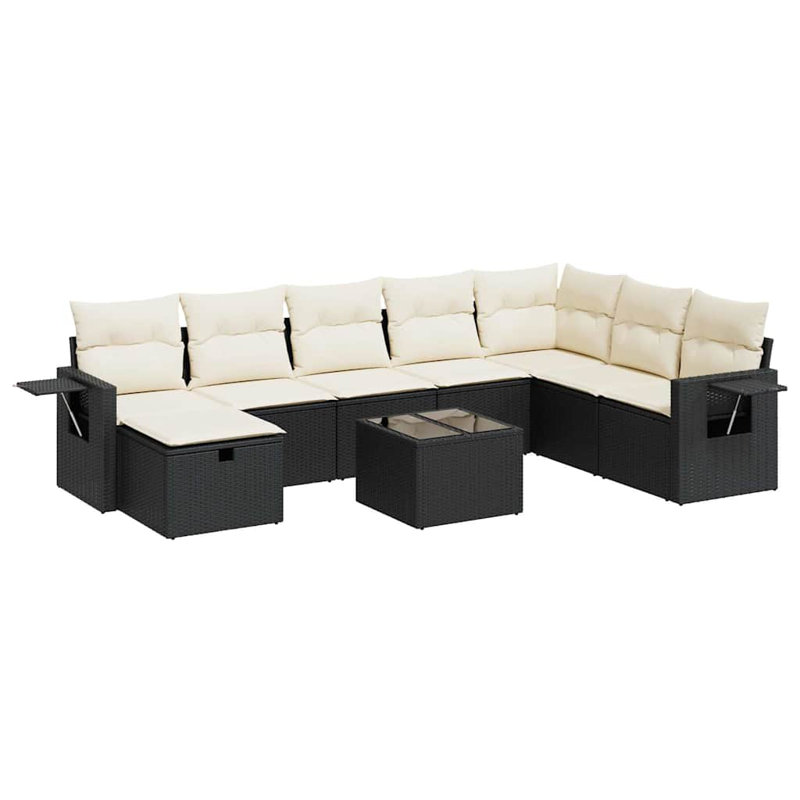 Ensemble de canapé de jardin Vidaxl, Blanc, crème, Noir