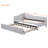 Twin Size Upholstered L-Shaped Upholstered Daybed With Pop Up Trundle, Gray