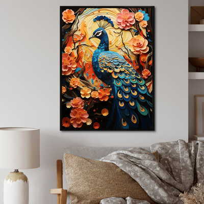 Benedito Peacock Collage, impression sur toile encadrée