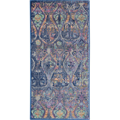 Tapis bleu marine traditionnel Raymond