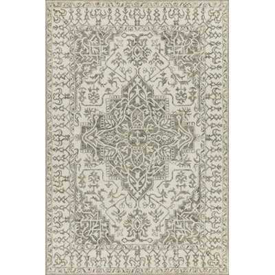 Gray Tone Star Patterned Woven Carpet