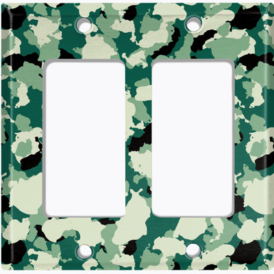 Plaque murale berçante verte à 2 bandes camouflage