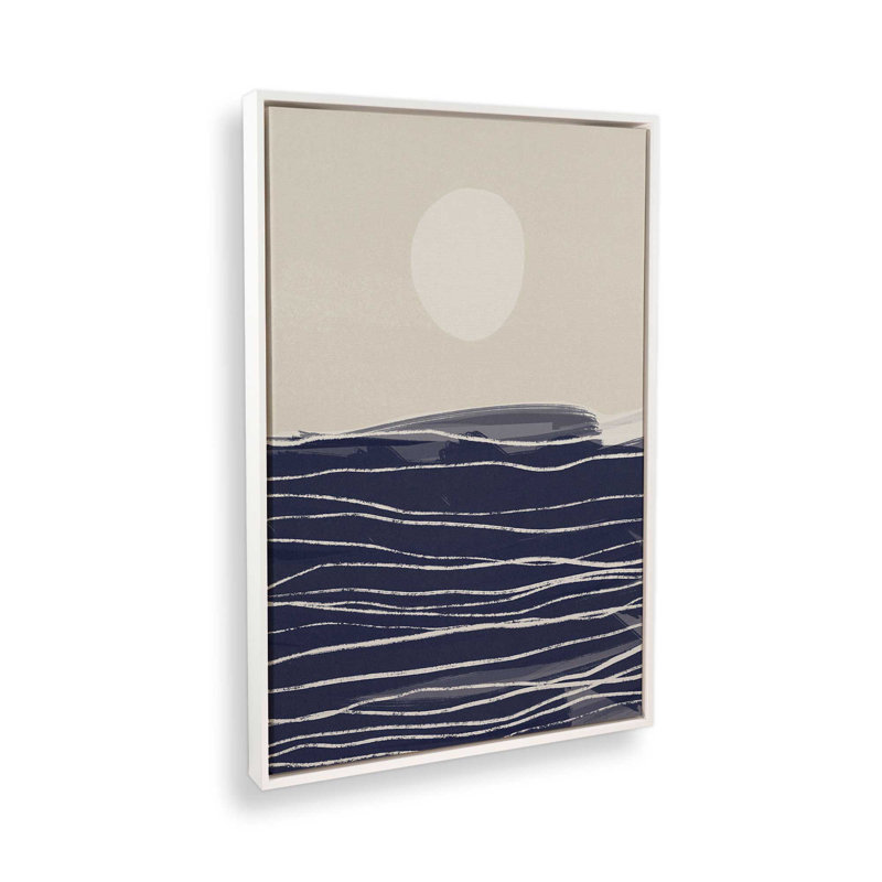 «Abstract Seascape 2» par Garima Dhawan, reproduction d'art, Cadre flottant, H 16 po x l 12 po, Blanc