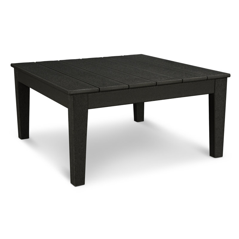 POLYWOOD Newport 36" Conversation Table, Black