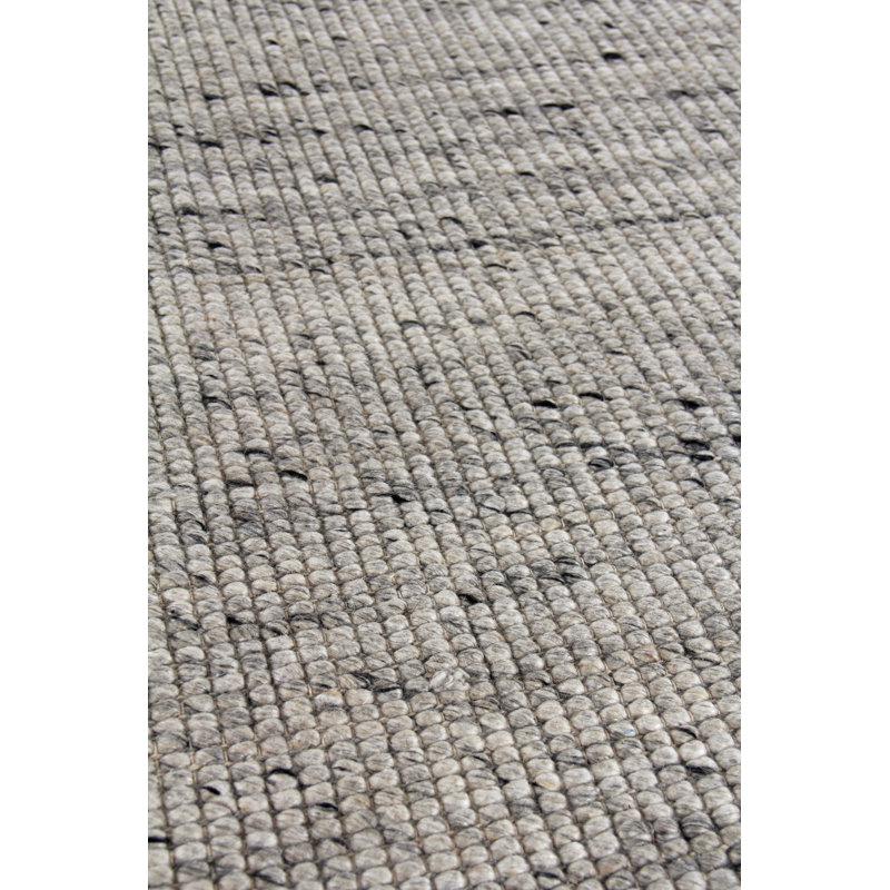 Hesse Hand-Loomed Polyester/Cotton Light Silver Area Rug, Rectangle 8' x 10'