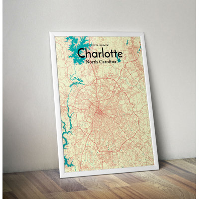 Charlotte City Map - Unframed Graphic Art