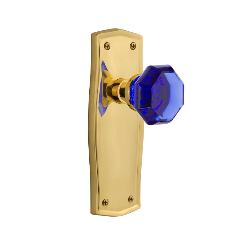 Plaque Prairie avec bouton de porte Waldorf Cobalt, Bronze intemporel, 2 3/8 po