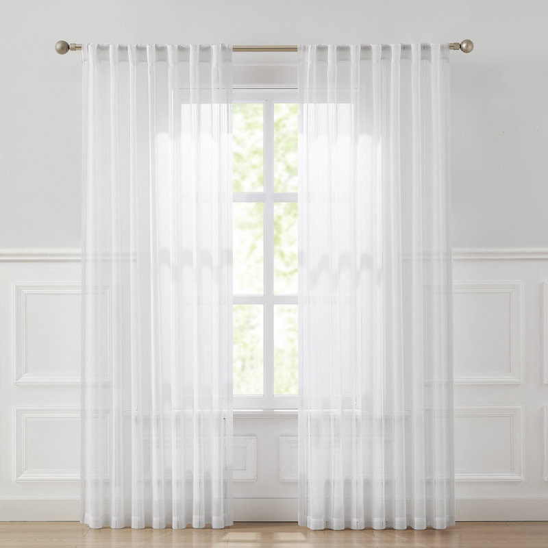 Paire de rideaux transparents Calia 52x84, Blanc