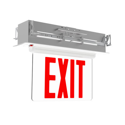 Hemmingway 14" LED Recessed Single-Face Exit Sign with White Housing