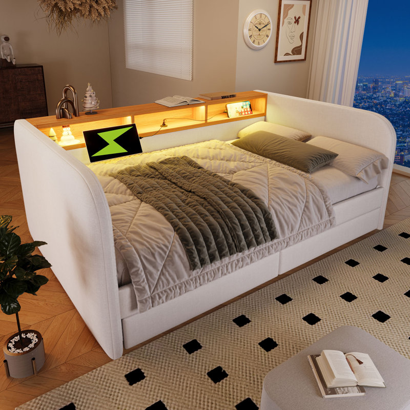 Bed, Beige