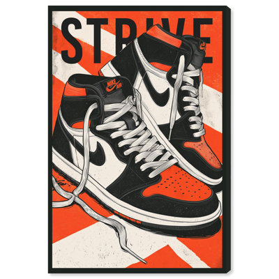 Strive Sneaker Red Sneaker Art Canvas Print by Notoriart
