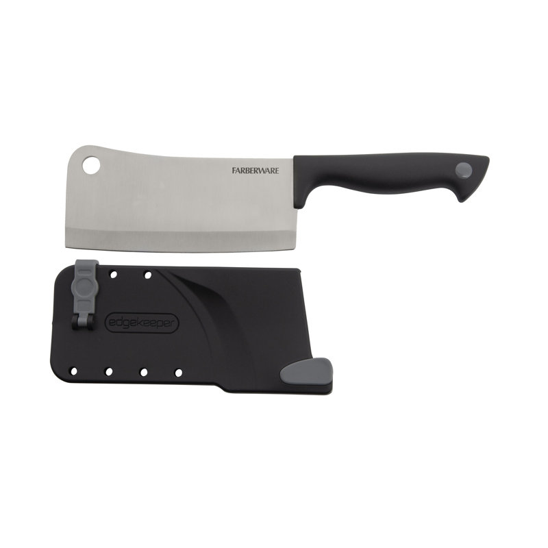 Farberware Farberware Edgekeeper Stamped Stainless Steel Cleaver with Built-In Self-Sharpening Blade Cover