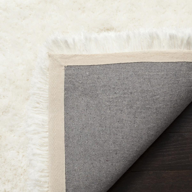 Handmade Tufted Ivory Area Rug, Square 122cm