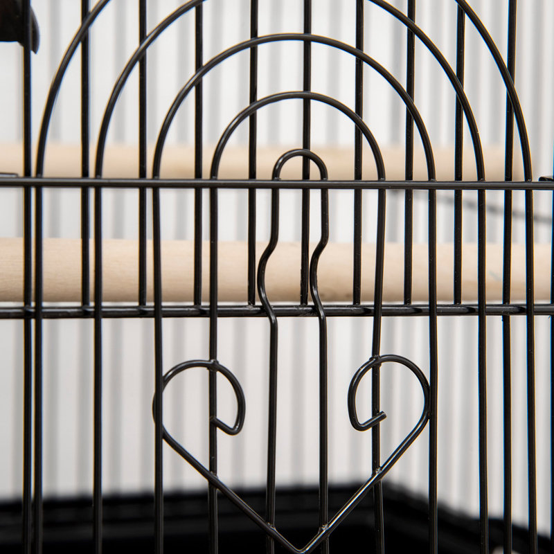 63cm Steel Pointed Top Table Top Bird Cage with Perch