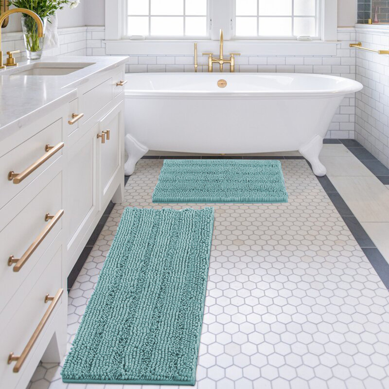 Ensemble de 2 tapis de bain Ruhl, Turquoise