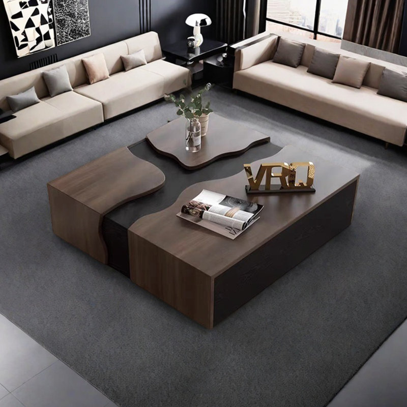 Creative simple storage square coffee table, 11.81" H x 39.37" L x 39.37" W