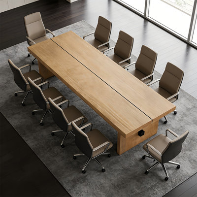 Large Solid Wood Office Conference Table for 8 People