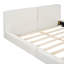 Lit plateforme tapissier avec tissu en velours, lit au sol avec structure solide-730056249