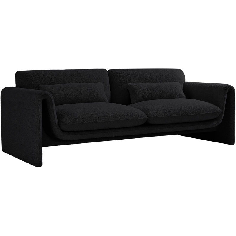 Canapé 86 ", Tissu bouclé noir
