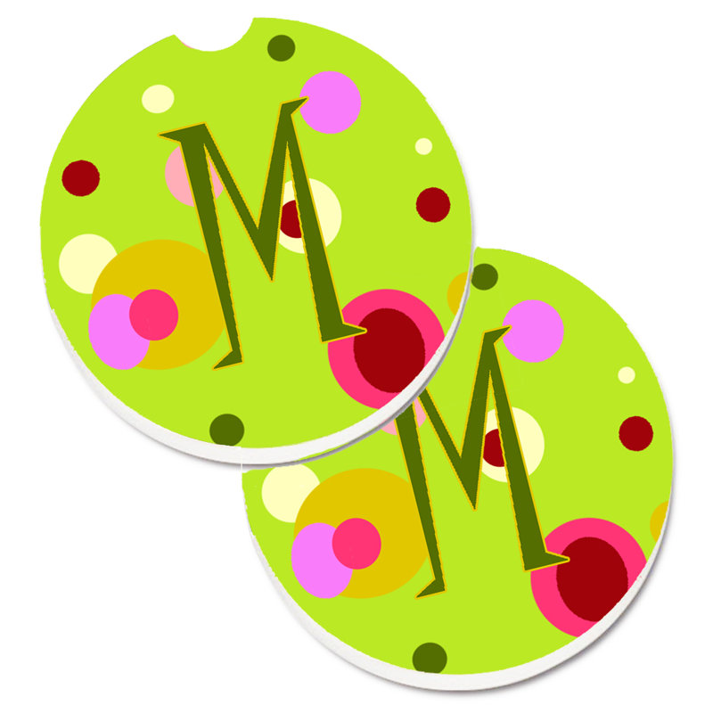 Sous-verre Initiale Monogram, M, Vert