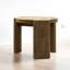 Table de bout ronde avec structure en bois d'hévéa