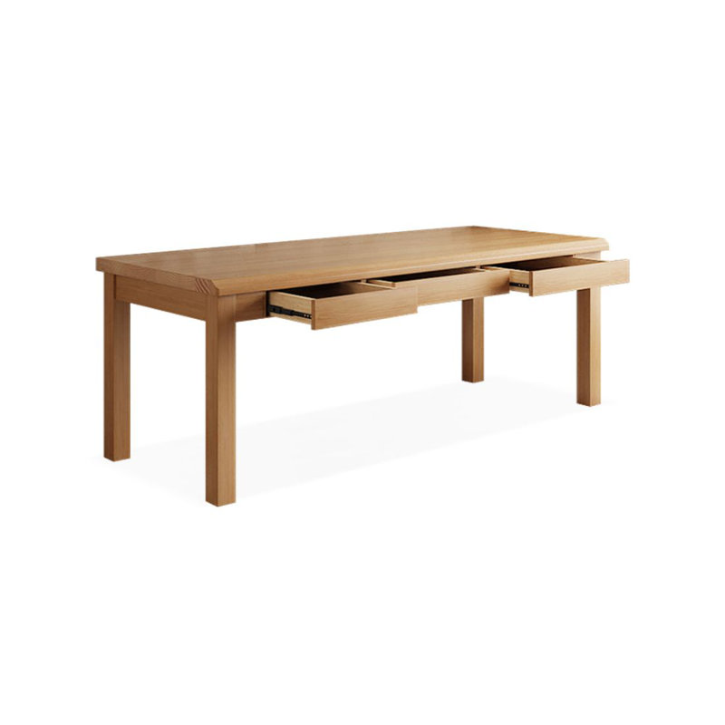 Bureau rectangulaire en bois massif avec tiroirs Burlywood, H 29,53 po x l 62,99 po x P 23,62 po