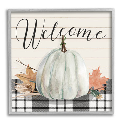 Motif de citrouille à motif écossais Welcome, estampe numérique par Livi Finn