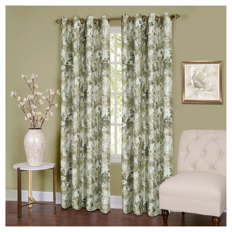 Ginger Blackout Curtain Pair, 50" x 63", Sage