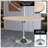 Heatherton 48" Round Dining Table with MDF Top Kitchen Table and Silver Stainless Steel Pedestal Base Seats 2-6 Person-1877259285
