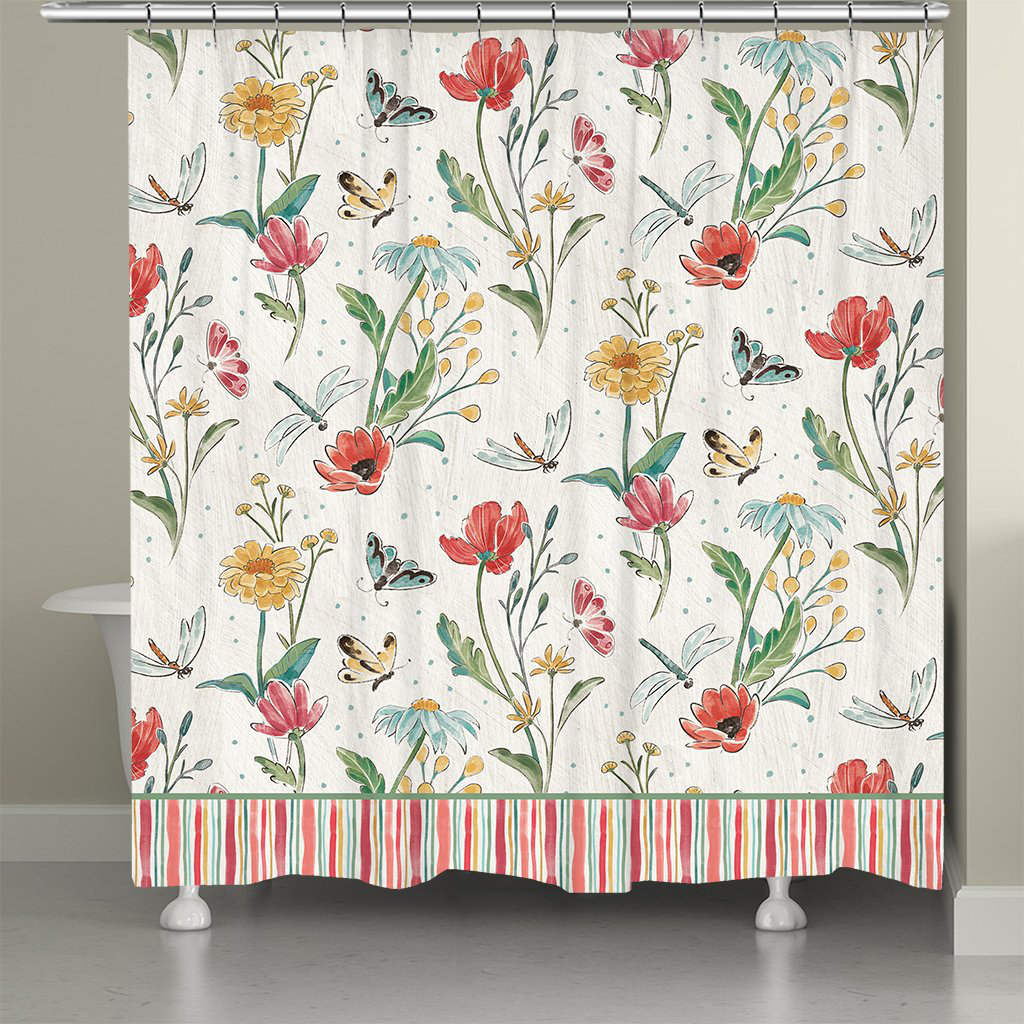 Aust Floral Shower Curtain August Grove®
