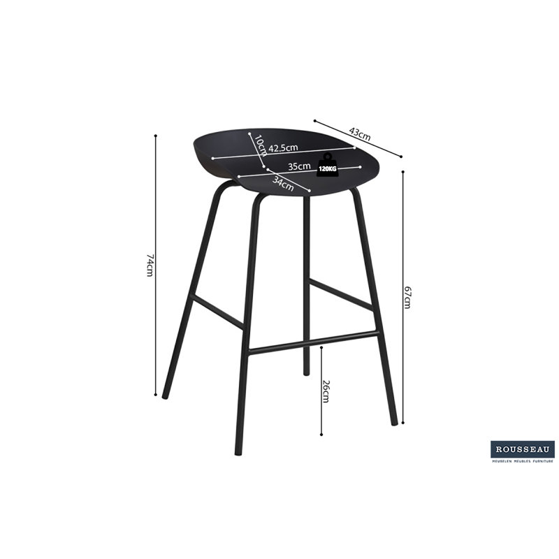Counter Stool with Metal Frame