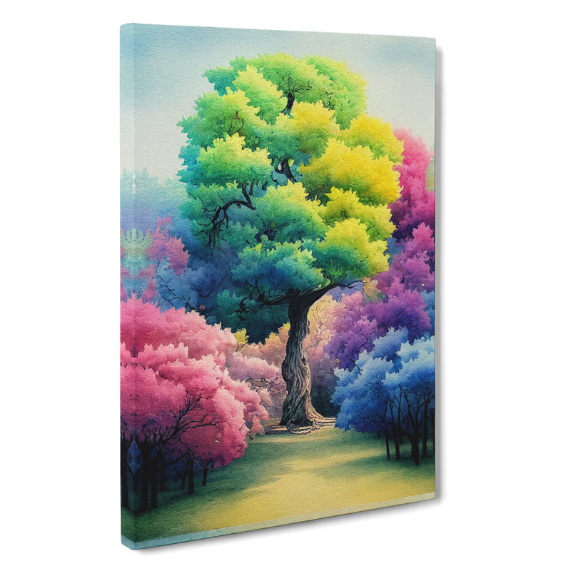 Watercolour Trees - Wrapped Canvas, 50cm H x 35cm W x 3cm D