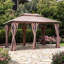Pavillon de jardin couvert, combinant 10 x 13 pi, kaki et acier kaki avec tissu en polyester