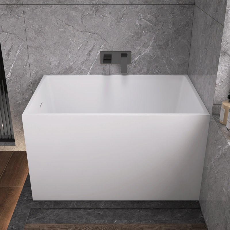 Baignoire de trempage autoportante en acrylique 43 po Fslefay, Drain central (puits plat)