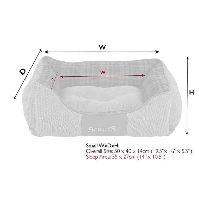 Highland Polyester Pet Bed, Blue/Black/Brown, 16cm H x 50cm W x 40cm D