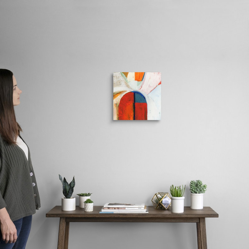 Blue Orange IV - Painting on Canvas, 12" H x 12" W x 1.25" D, Wrapped Canvas