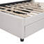 Lit plateforme double tapissier pleine grandeur avec 2 tiroirs et 1 lit gigogne simple, tête de lit classique-400511645