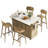 55.5" Fluted Kitchen Island with 2 Drop Leaf, Kitchen Storage Cart with Power Outlet, 4 Doors, Spice rack, Rolling Island Table with Faux Marble Top, Curved Edge for Kitchen, Dining Room,Natural-406403208
